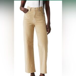 Levi's Womens Corduroy Ribcage Straight Ankle Zip Jeans size 26x27 NWT